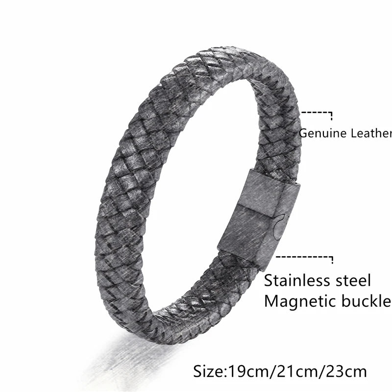 Bracelet CUIR HOMME "ROPE STEEL"