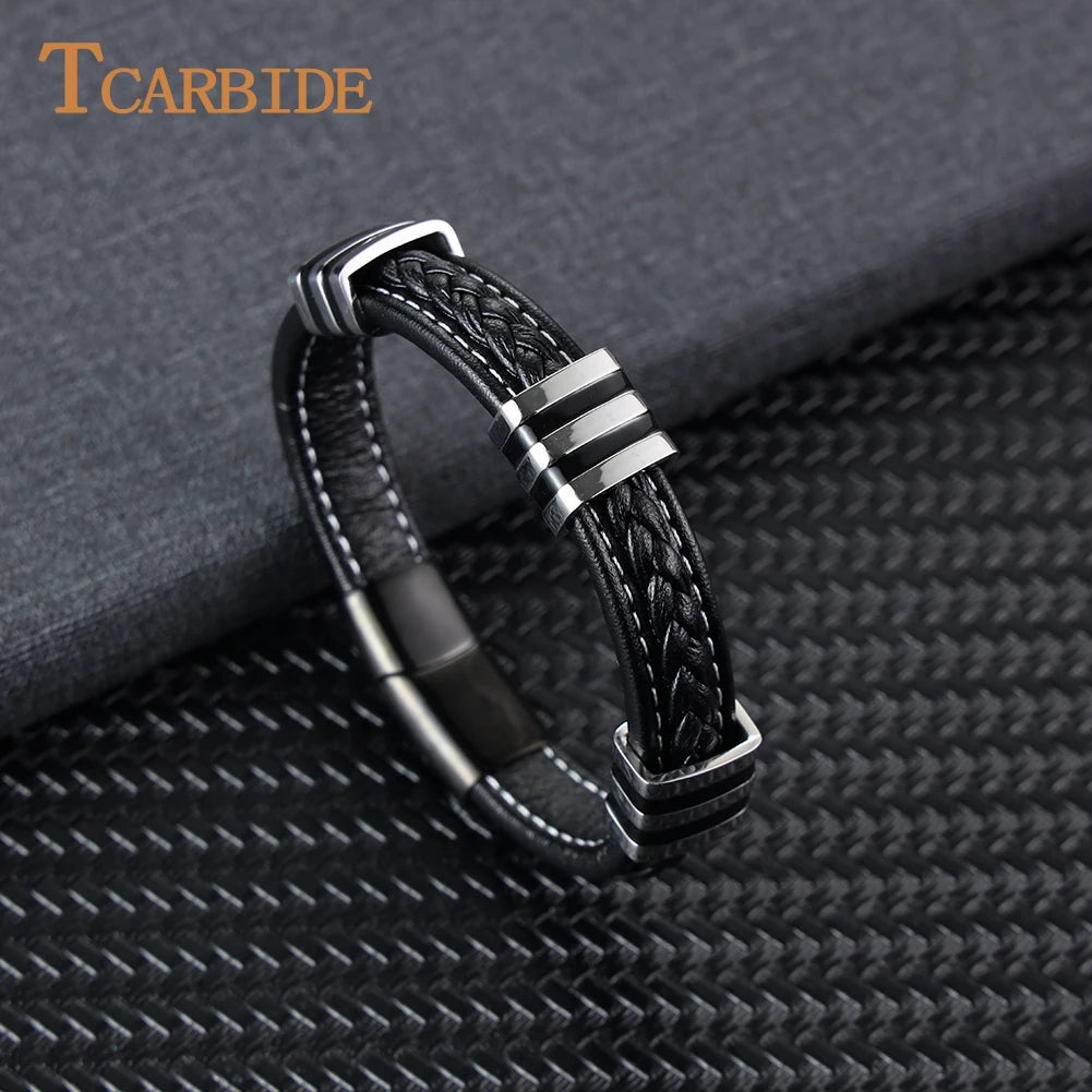 Bracelet cuir homme "MAGNETIC"
