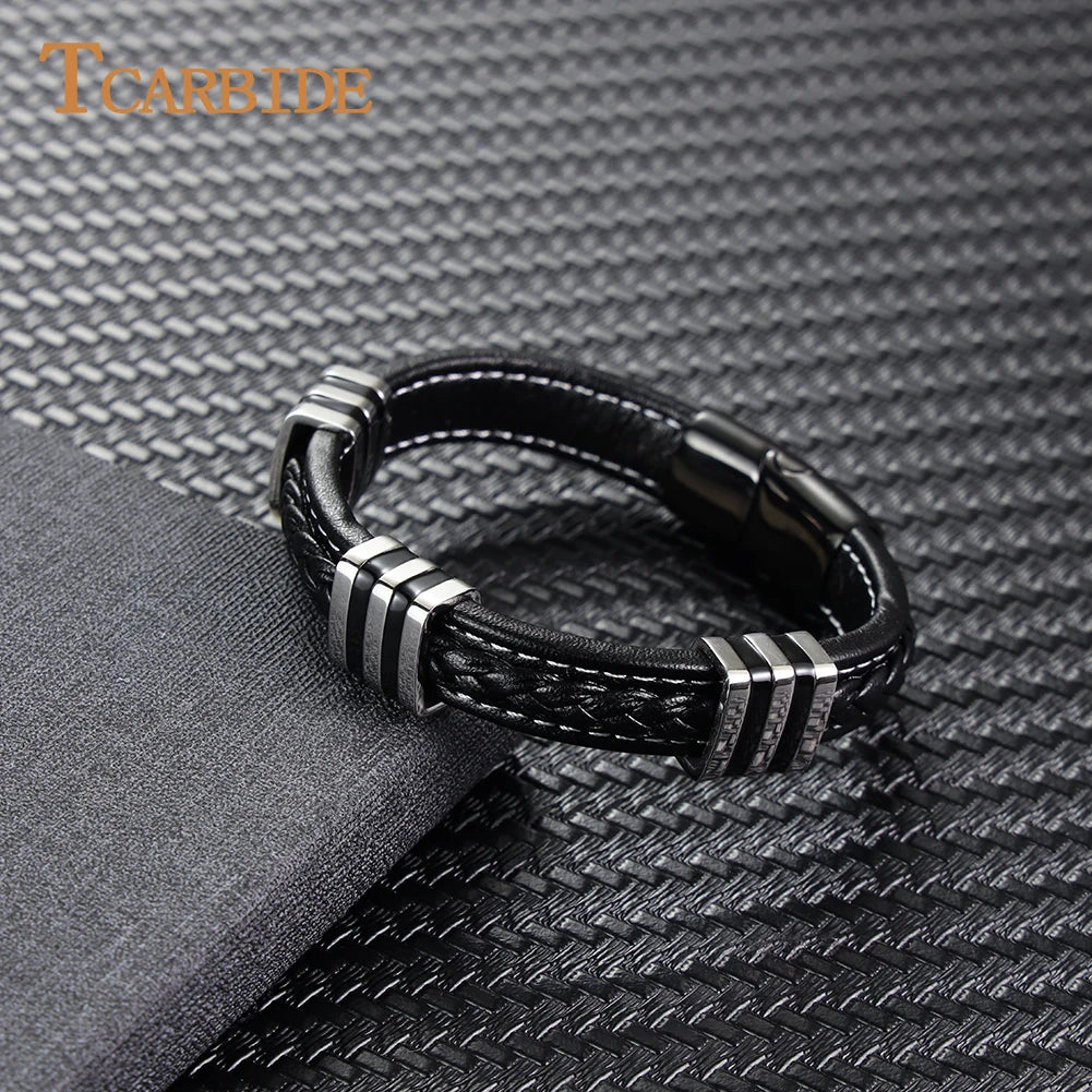Bracelet cuir homme "MAGNETIC"