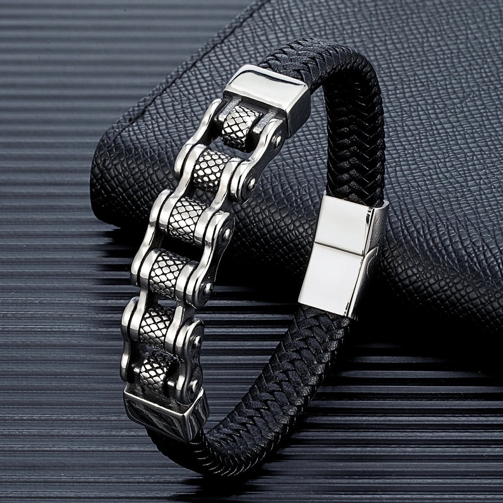Bracelet cuir homme "MAILLON"