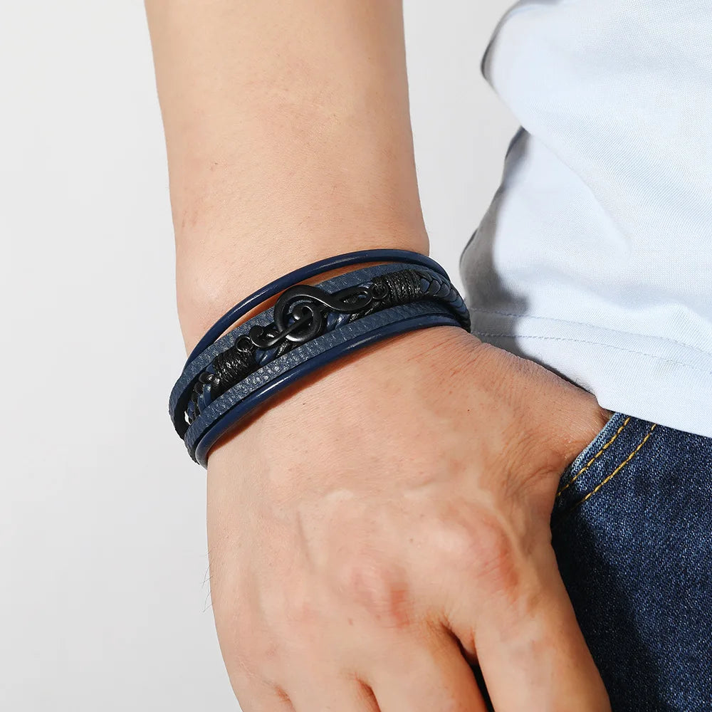 Bracelet cuir homme "MELOMAN"