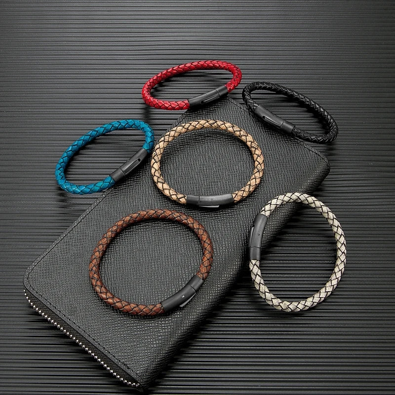 Bracelet cuir homme "SIMPLE WHEEL"