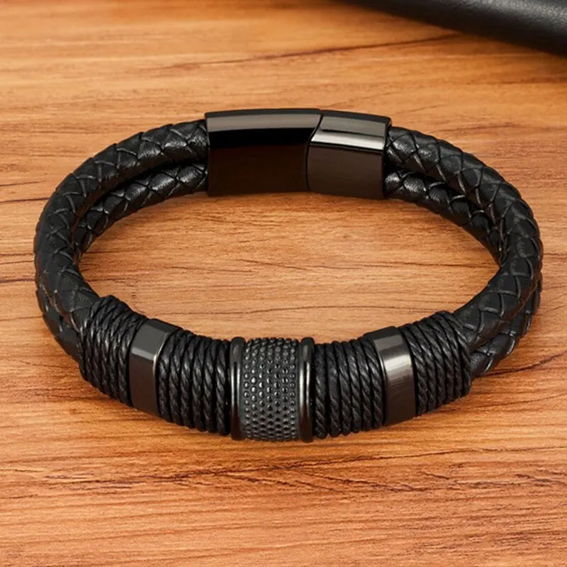 Bracelet cuir homme "SNAKE SKIN"