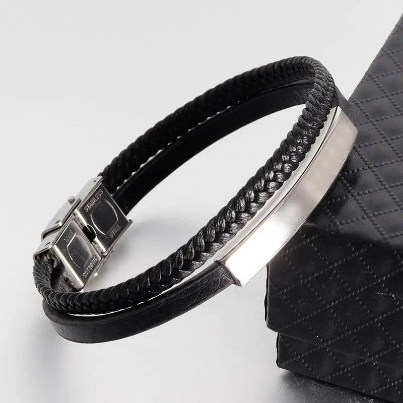 Bracelet cuir homme "SNAP"