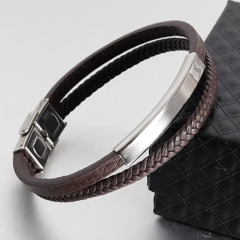 Bracelet cuir homme "SNAP"