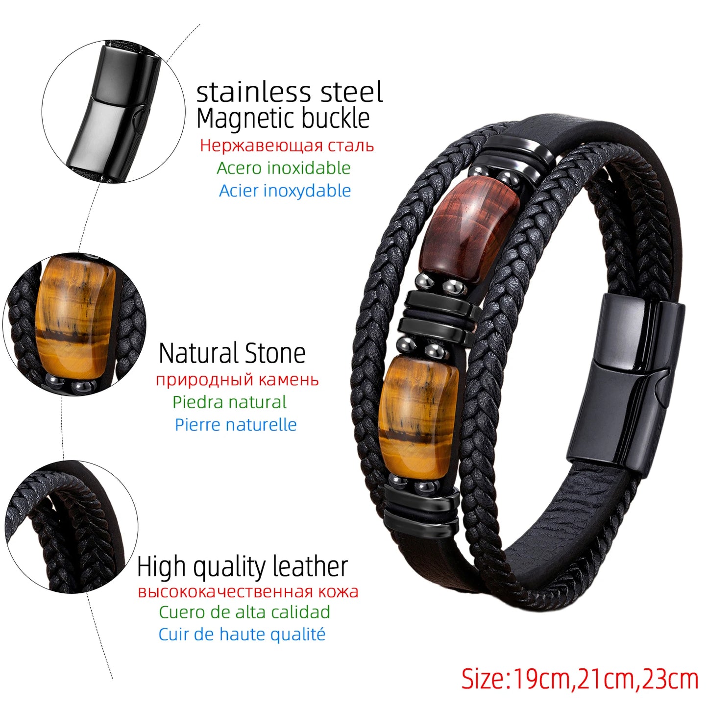 Bracelet cuir homme "STONENGE"