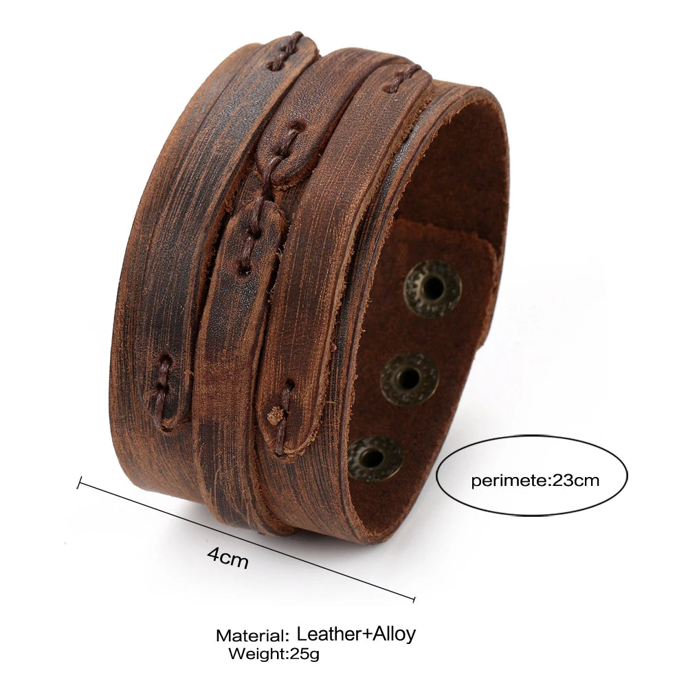 Bracelet cuir homme "VINTAGE LEATHER"