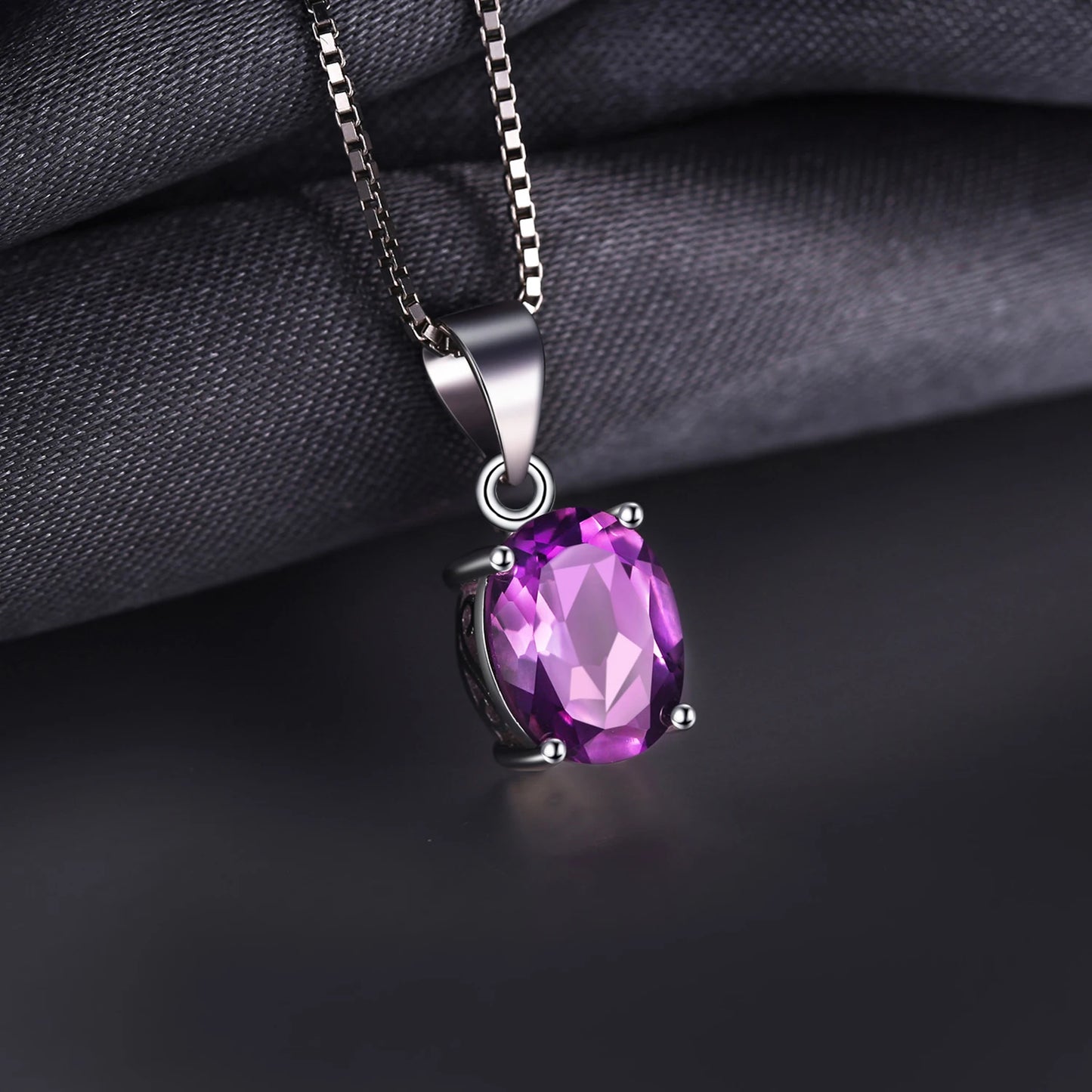 Collier ARGENT FEMME "AMETHYSTE" SANS CHAINE