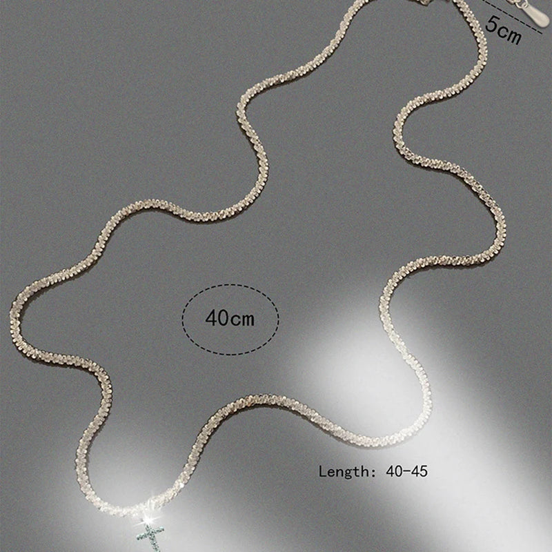 Collier ARGENT Femme "WHITE CROSS"