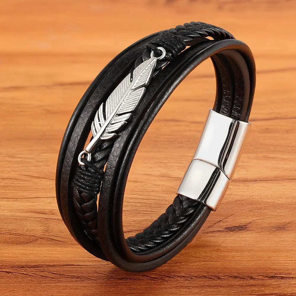 Bracelet cuir homme "APALACHE TRAIL"