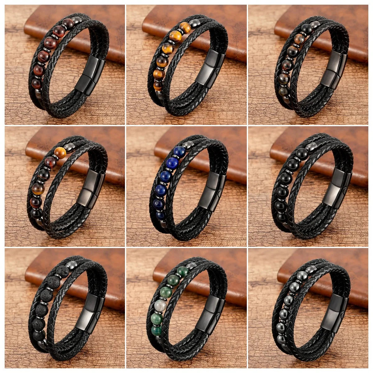 Bracelet cuir homme "TRENDY"