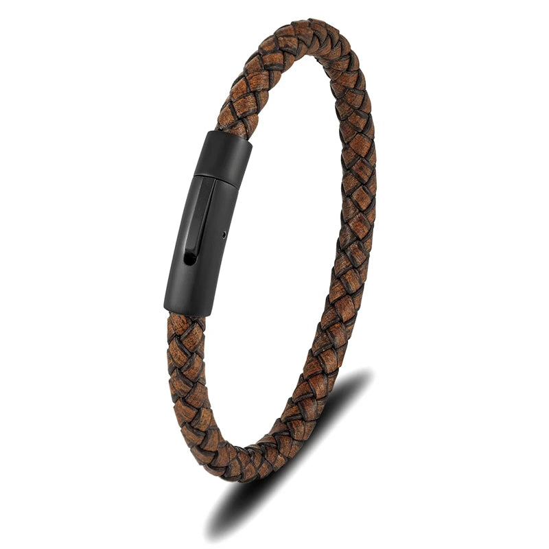 Bracelet cuir homme "SIMPLE WHEEL"