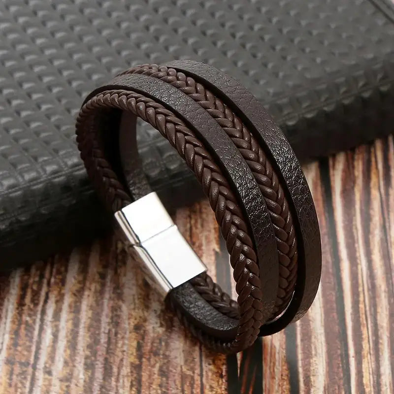 Bracelet cuir homme "TIGER EYE"