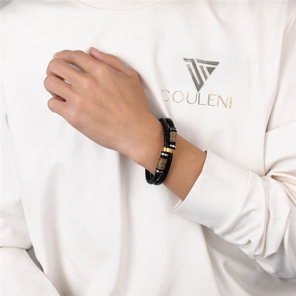 Bracelet cuir Homme "VALHALLA"