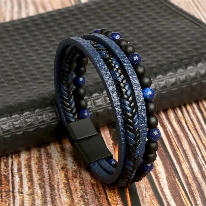Bracelet cuir homme "TIGER EYE"