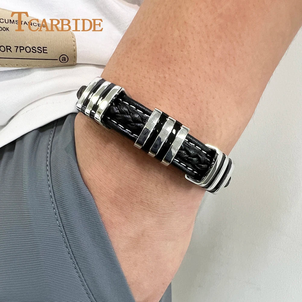 Bracelet cuir homme "MAGNETIC"