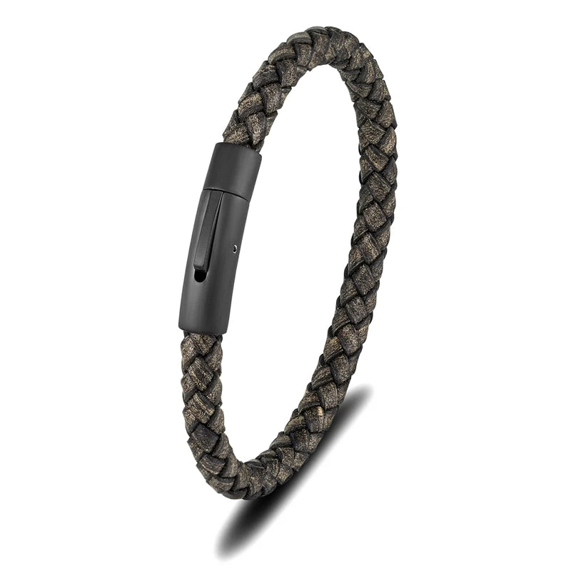 Bracelet cuir homme "SIMPLE WHEEL"