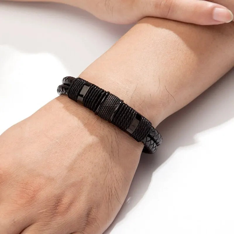 Bracelet cuir homme "SNAKE SKIN"