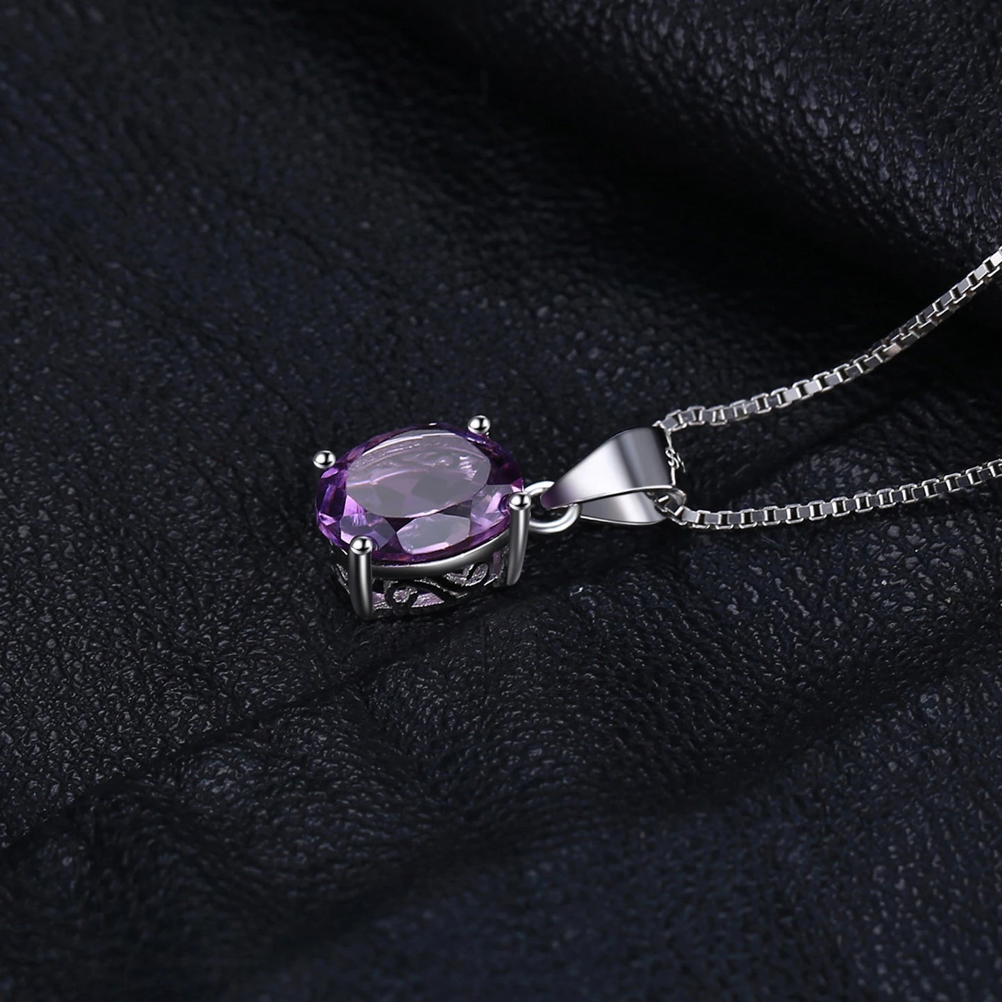 Collier ARGENT FEMME "AMETHYSTE" SANS CHAINE