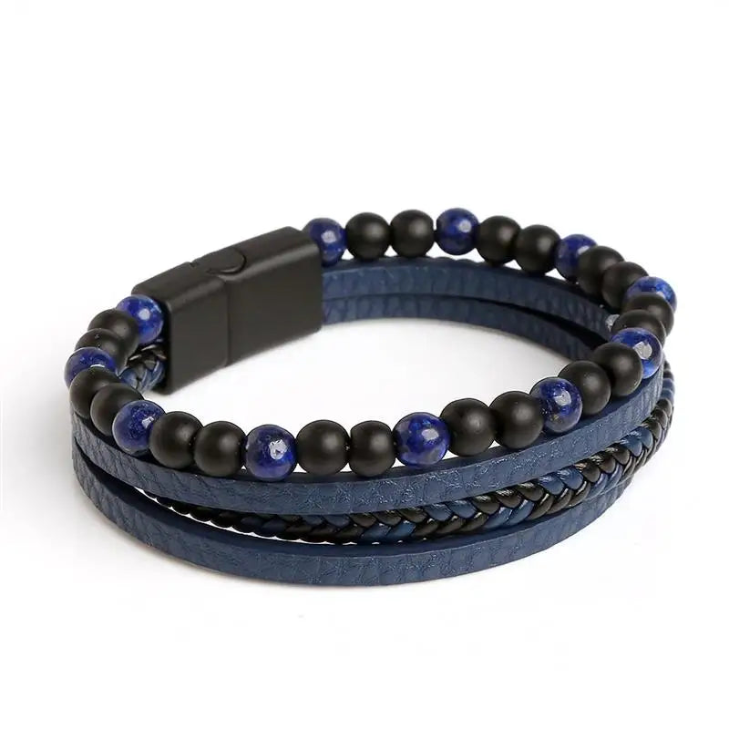 Bracelet cuir homme "TIGER EYE"