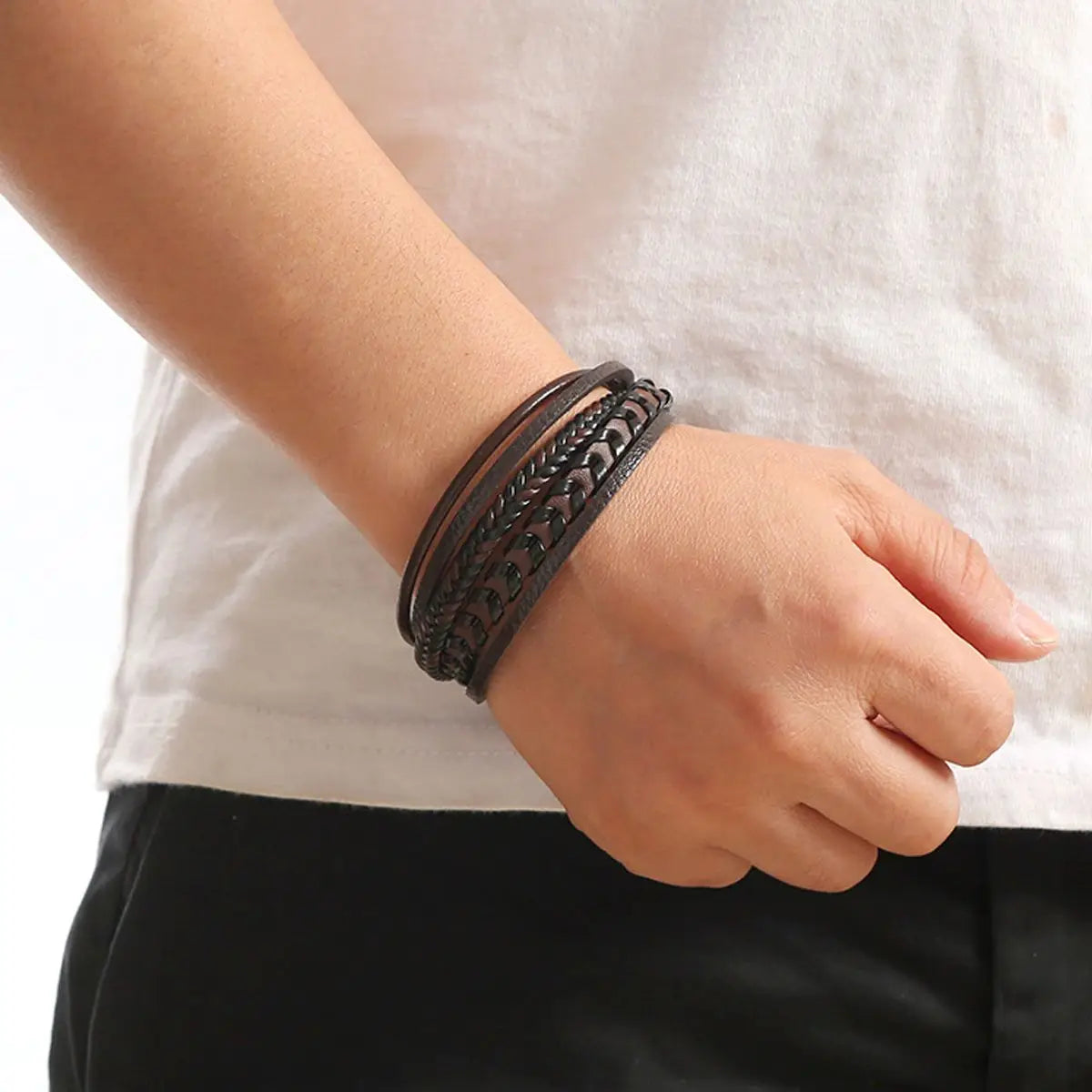 Bracelet cuir homme "BUCKLE"