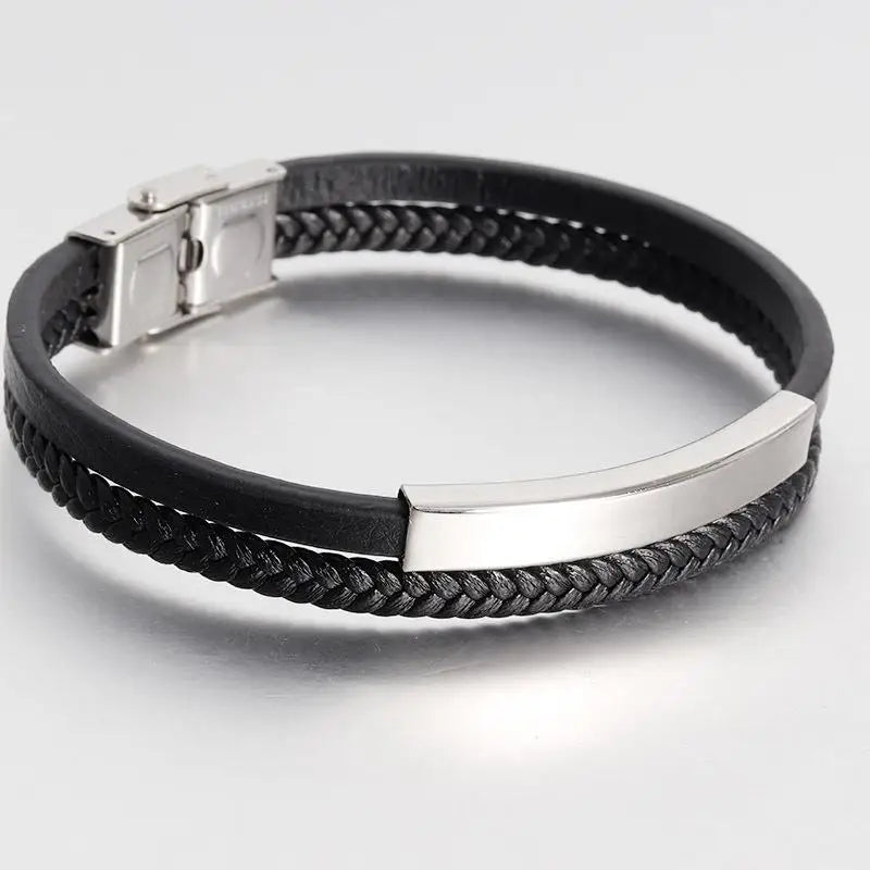Bracelet cuir homme "SNAP"