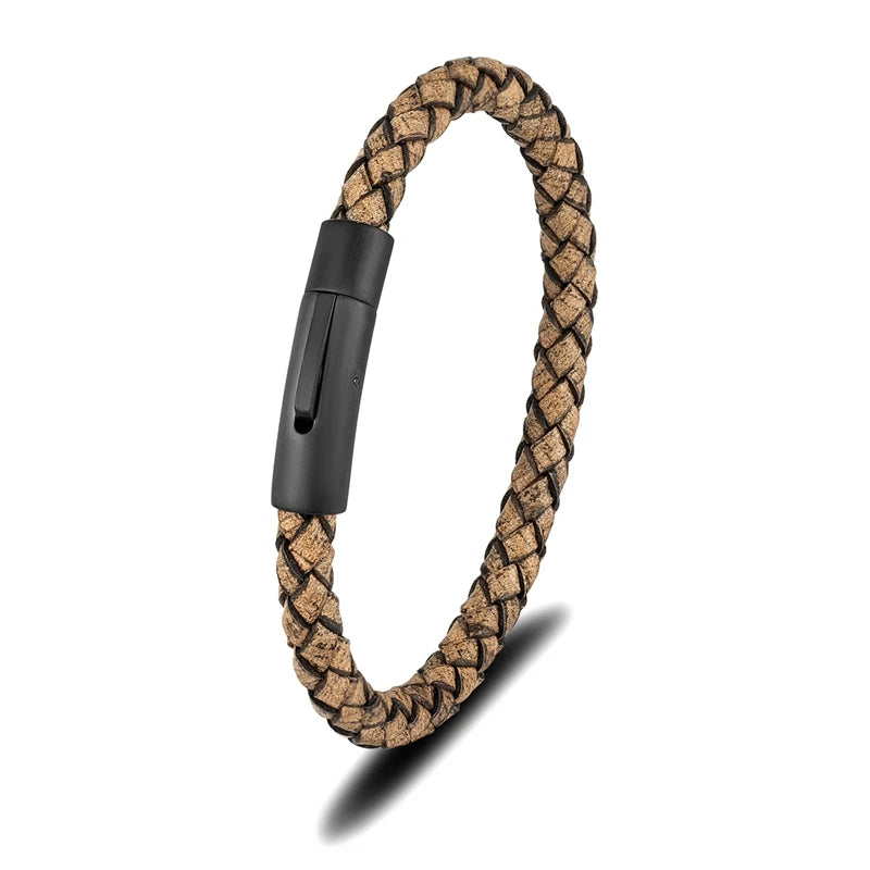 Bracelet cuir homme "SIMPLE WHEEL"