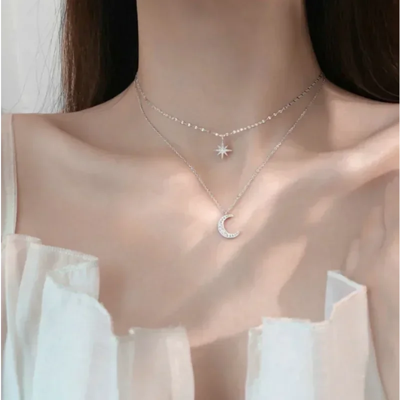Collier ARGENT Femme "MOON STAR"