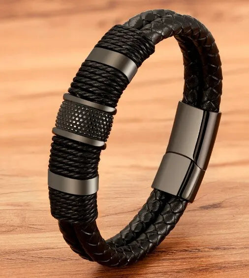 Bracelet cuir homme "SNAKE SKIN"