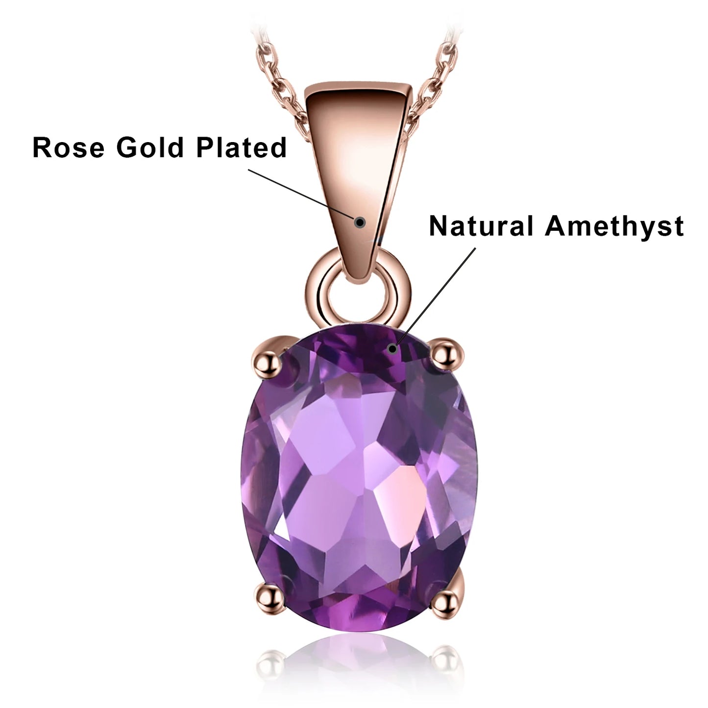 Collier ARGENT FEMME "AMETHYSTE" SANS CHAINE