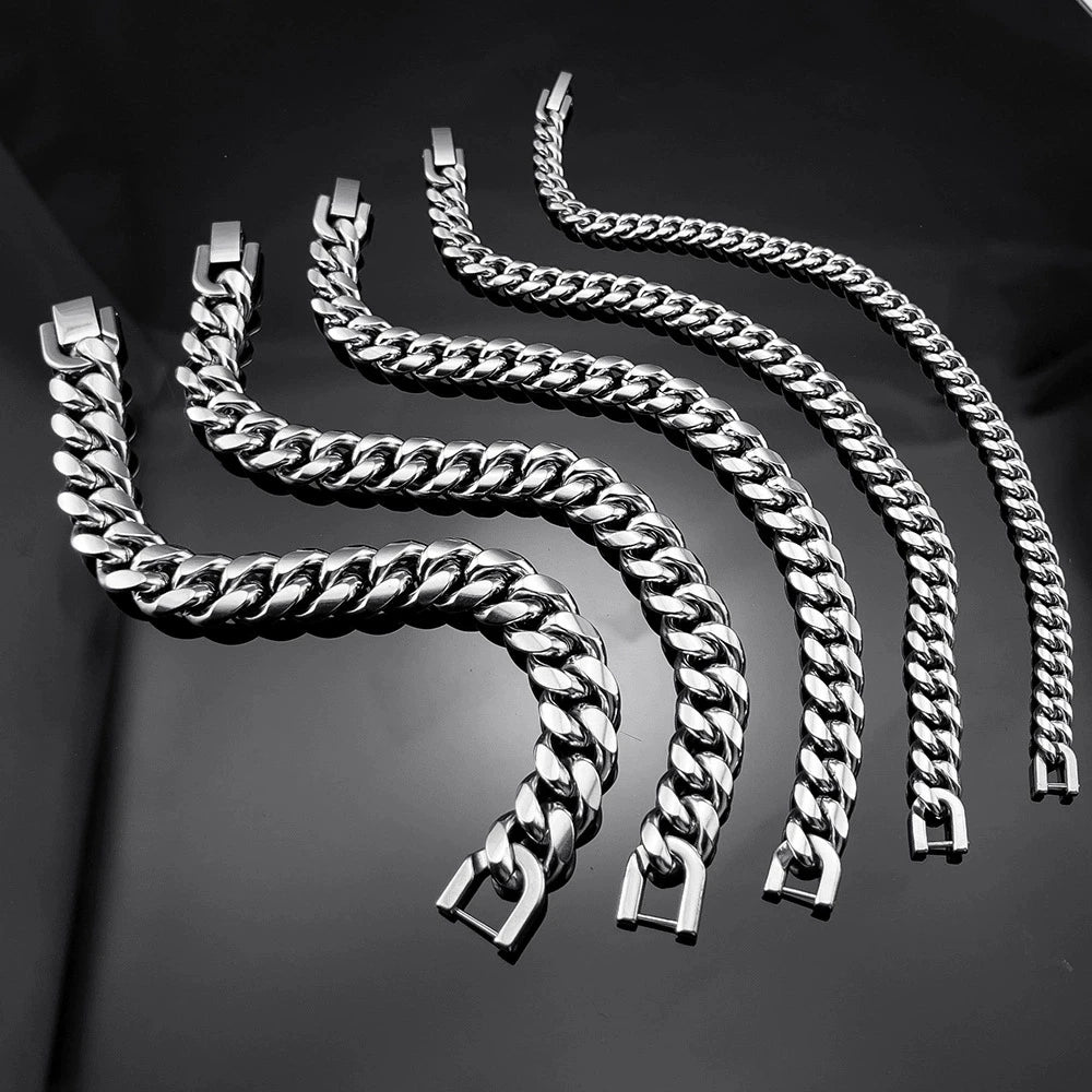 Chaine ARGENT Homme "CUBAIN"