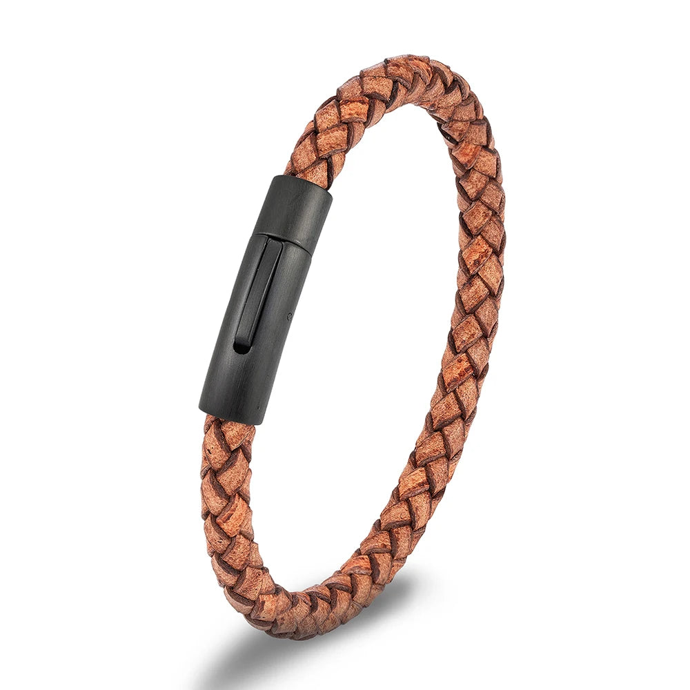 Bracelet cuir homme "SIMPLE WHEEL"