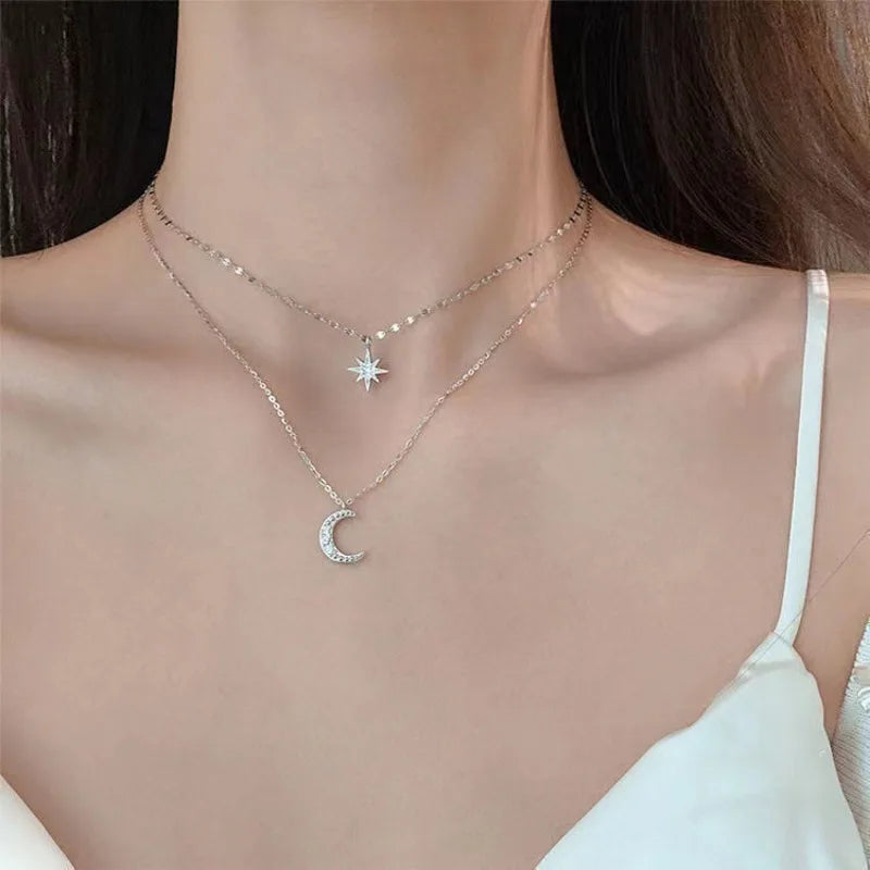 Collier ARGENT Femme "MOON STAR"