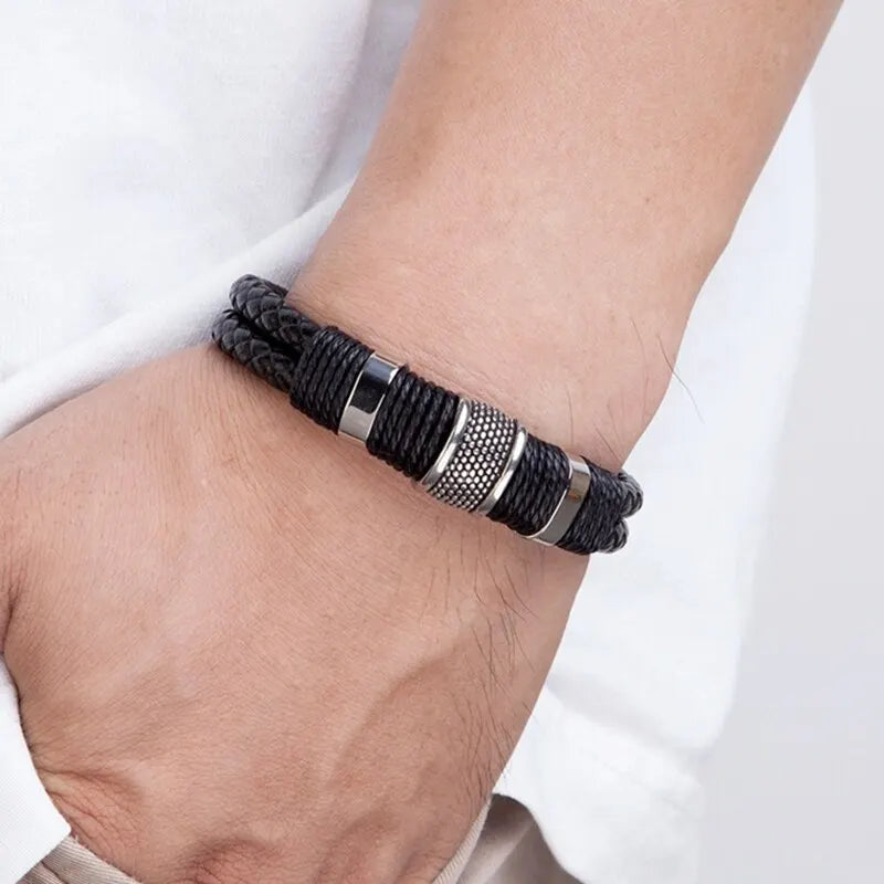 Bracelet cuir homme "SNAKE SKIN"