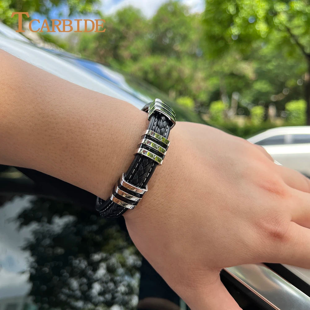 Bracelet cuir homme "MAGNETIC"