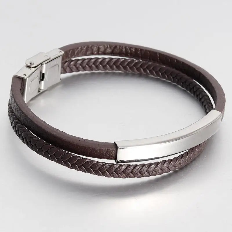 Bracelet cuir homme "SNAP"