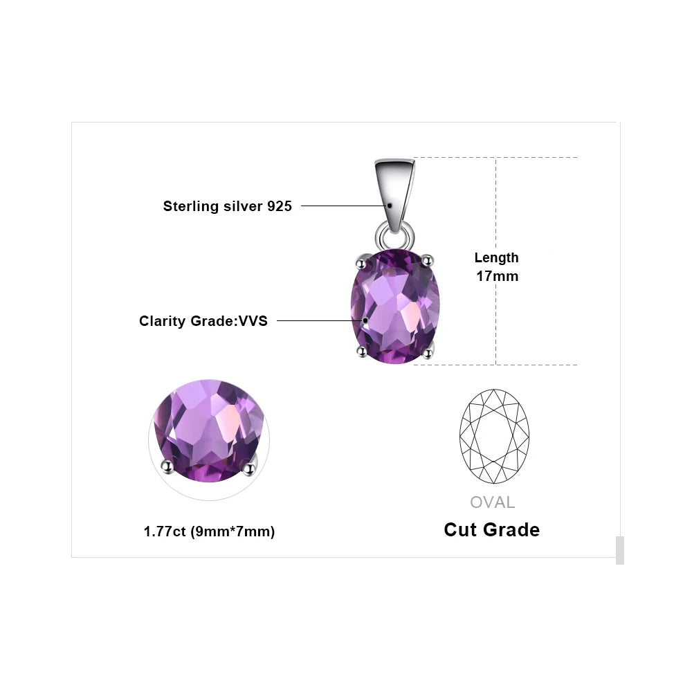 Collier ARGENT FEMME "AMETHYSTE" SANS CHAINE