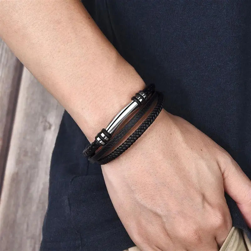 Bracelet cuir homme "MAGNET"
