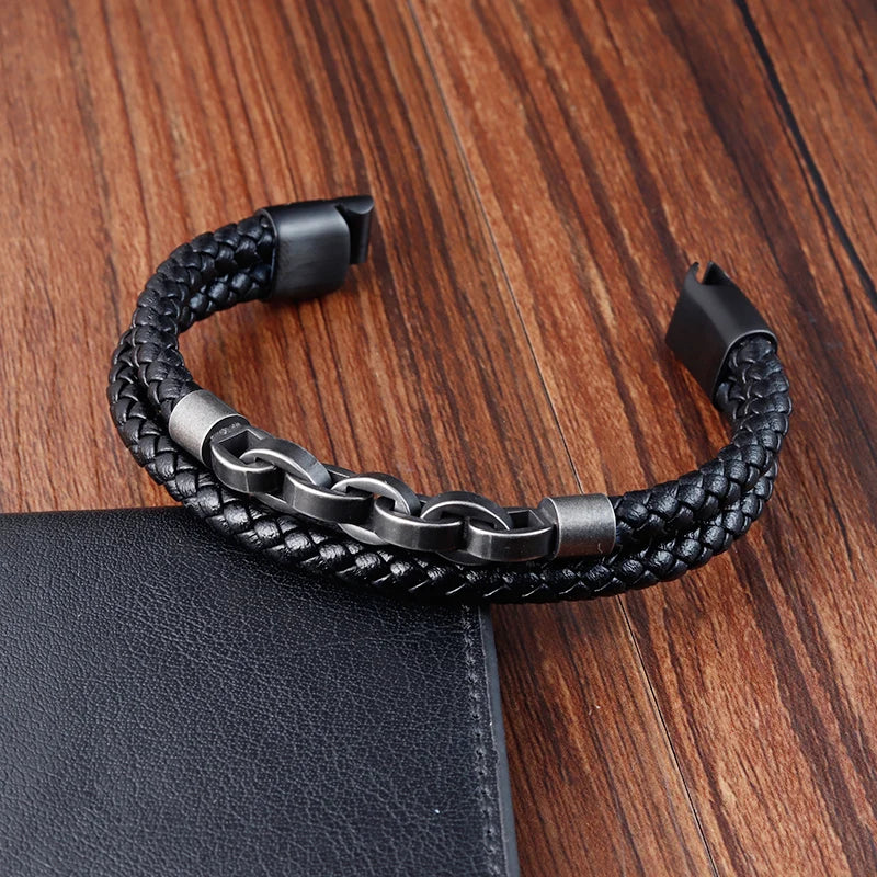 Bracelet cuir homme "JAIL STEEL"