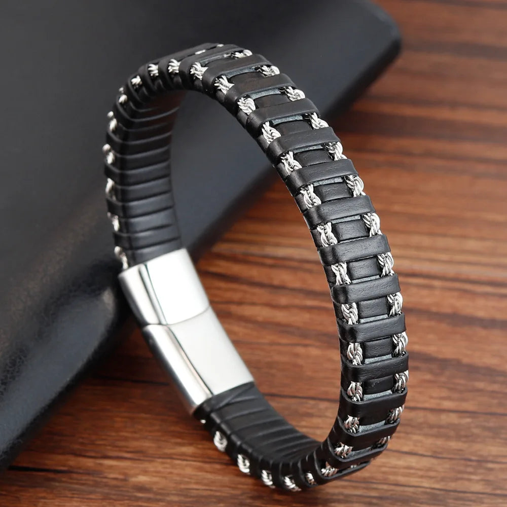 Bracelet cuir homme "JAIL STEEL"