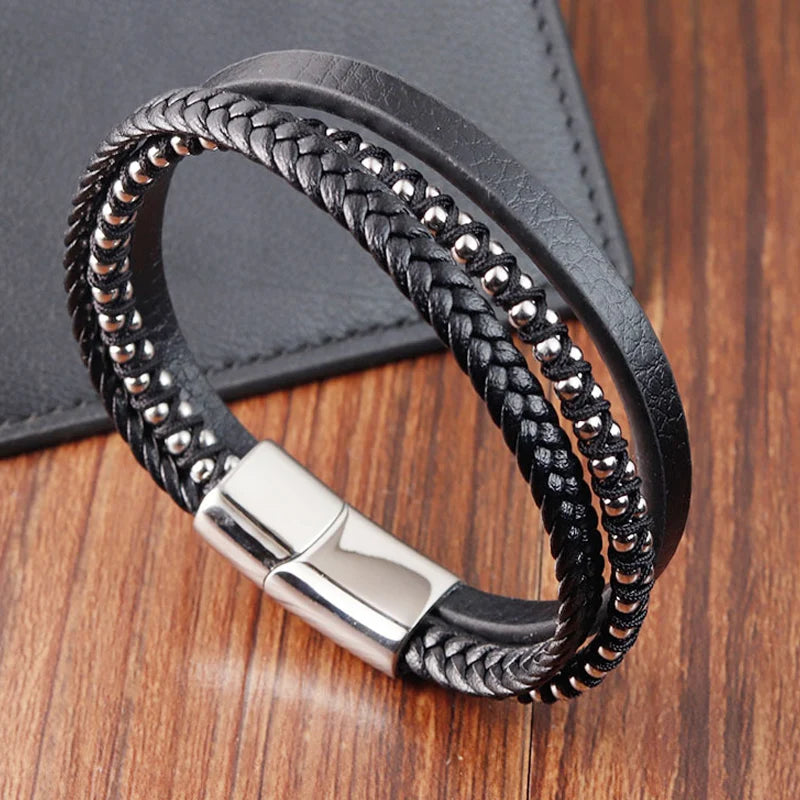 Bracelet cuir homme "JAIL STEEL"