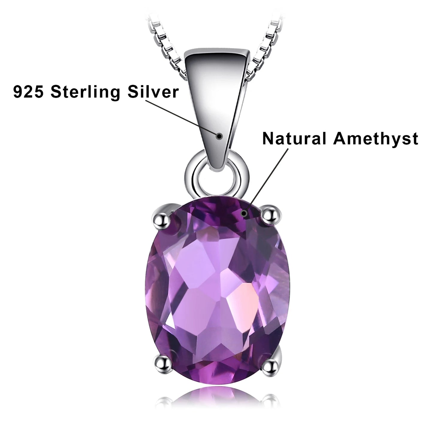 Collier ARGENT FEMME "AMETHYSTE" SANS CHAINE