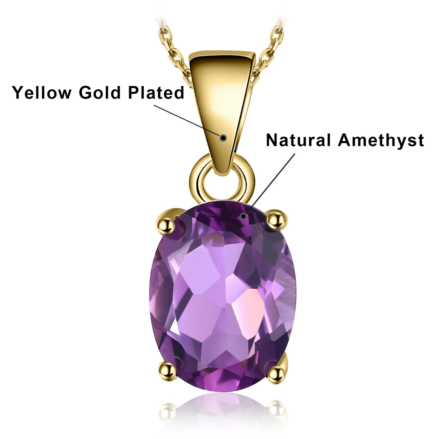 Collier ARGENT FEMME "AMETHYSTE" SANS CHAINE