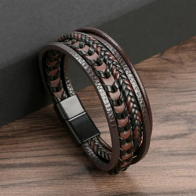 Bracelet cuir homme "TIGER EYE"