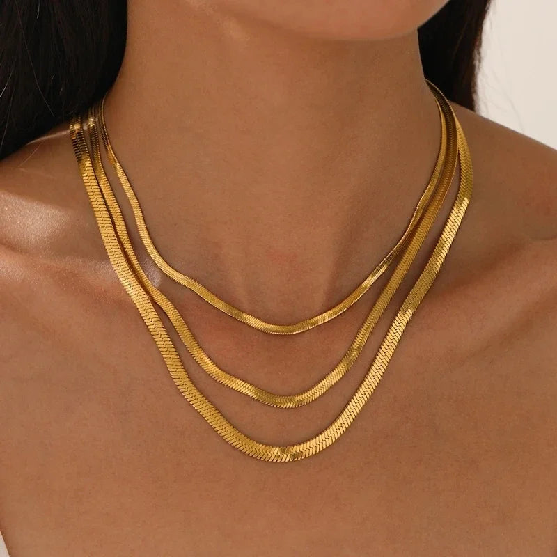 Collier ARGENT FEMME "GOLD SNAKE"