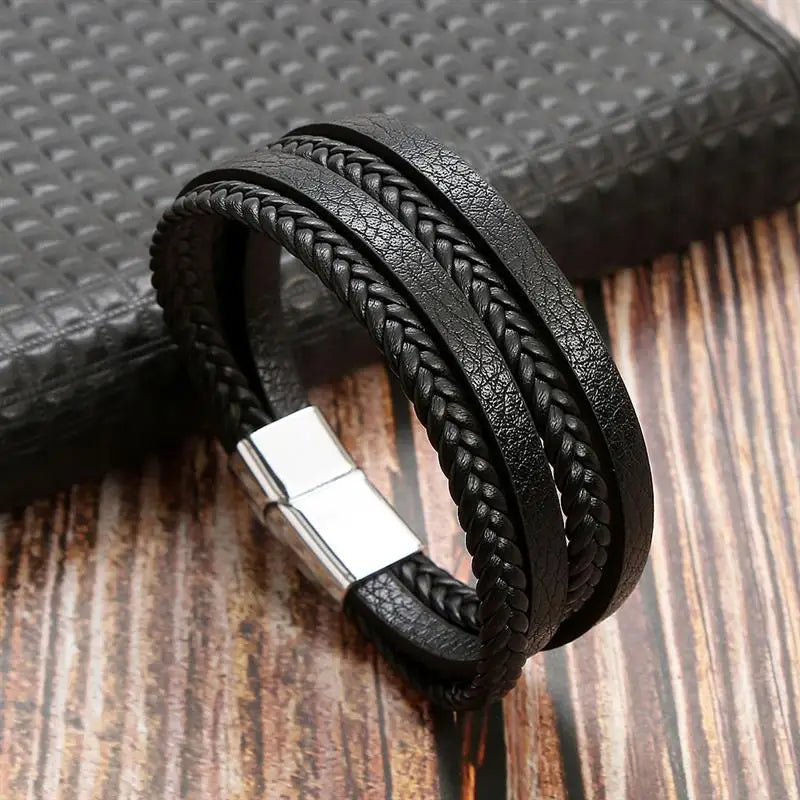 Bracelet cuir homme "TIGER EYE"