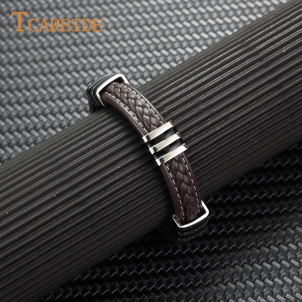 Bracelet cuir homme "MAGNETIC"