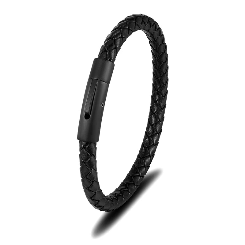 Bracelet cuir homme "SIMPLE WHEEL"