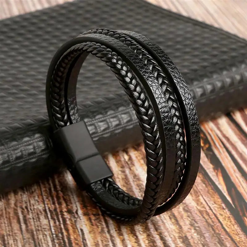 Bracelet cuir homme "TIGER EYE"