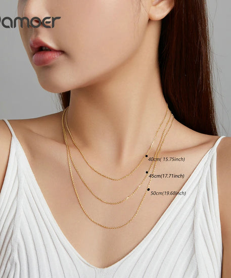 BAMOER Collier ARGENT Femme